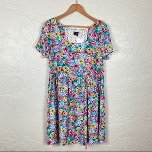 Chelsea Multi Colored Floral Mini Dress Size L